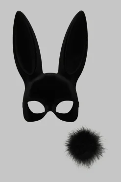 BunnyMasque lapin velours avec pompon