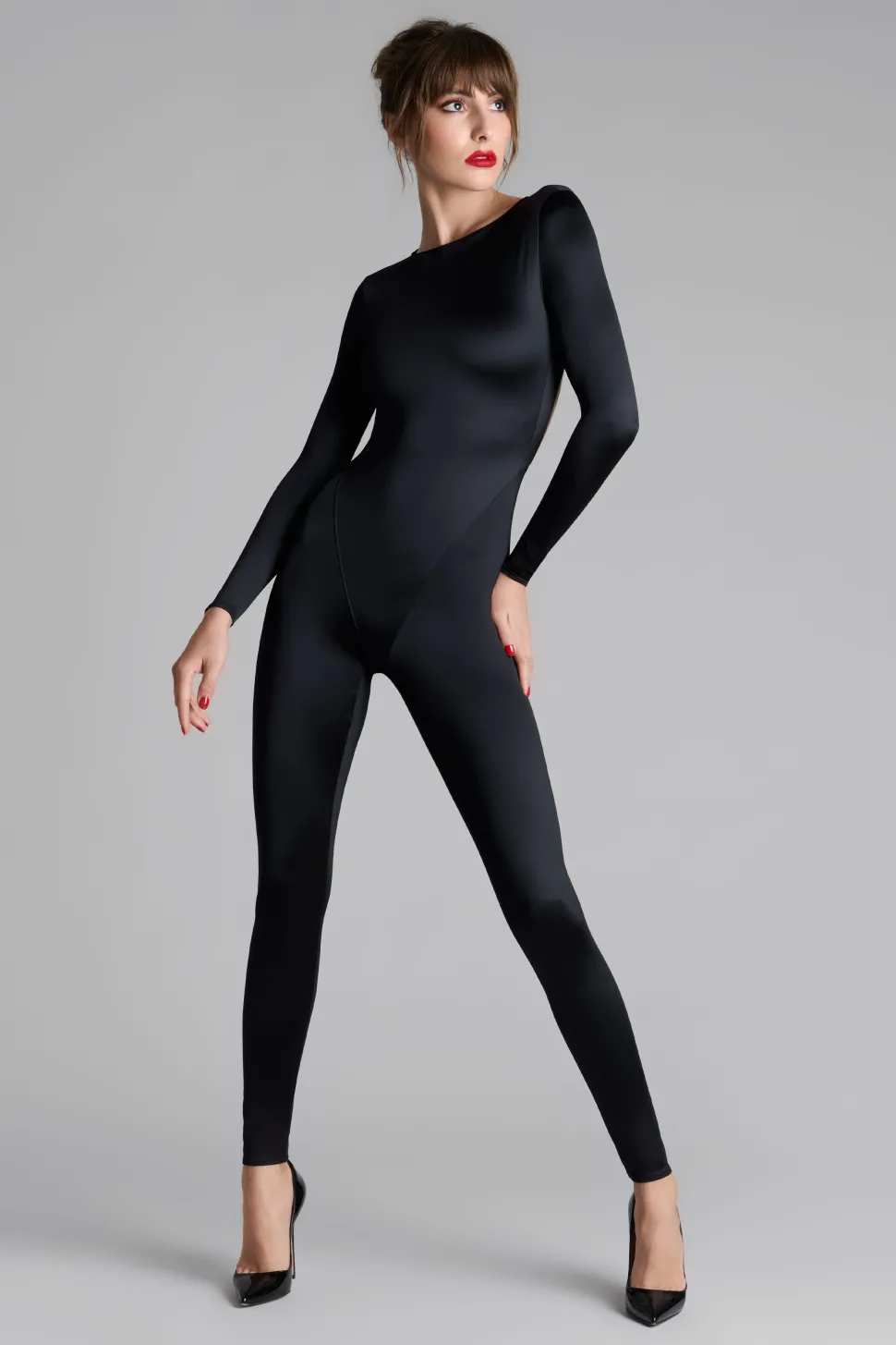 French KissCatsuit dos ouvert manches longues