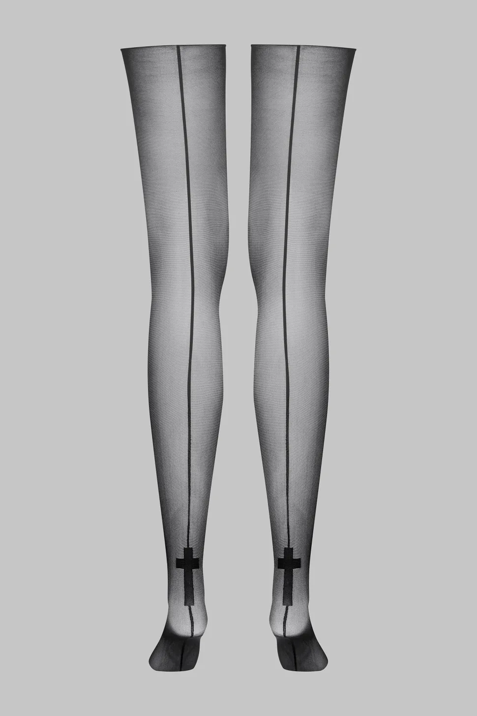 LegwearBas coupés roulés coutures Croix 20D
