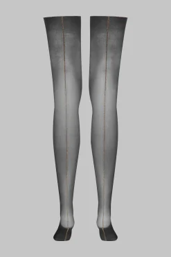 LegwearBas coupés roulés couture Lurex 20D - Noir/Or