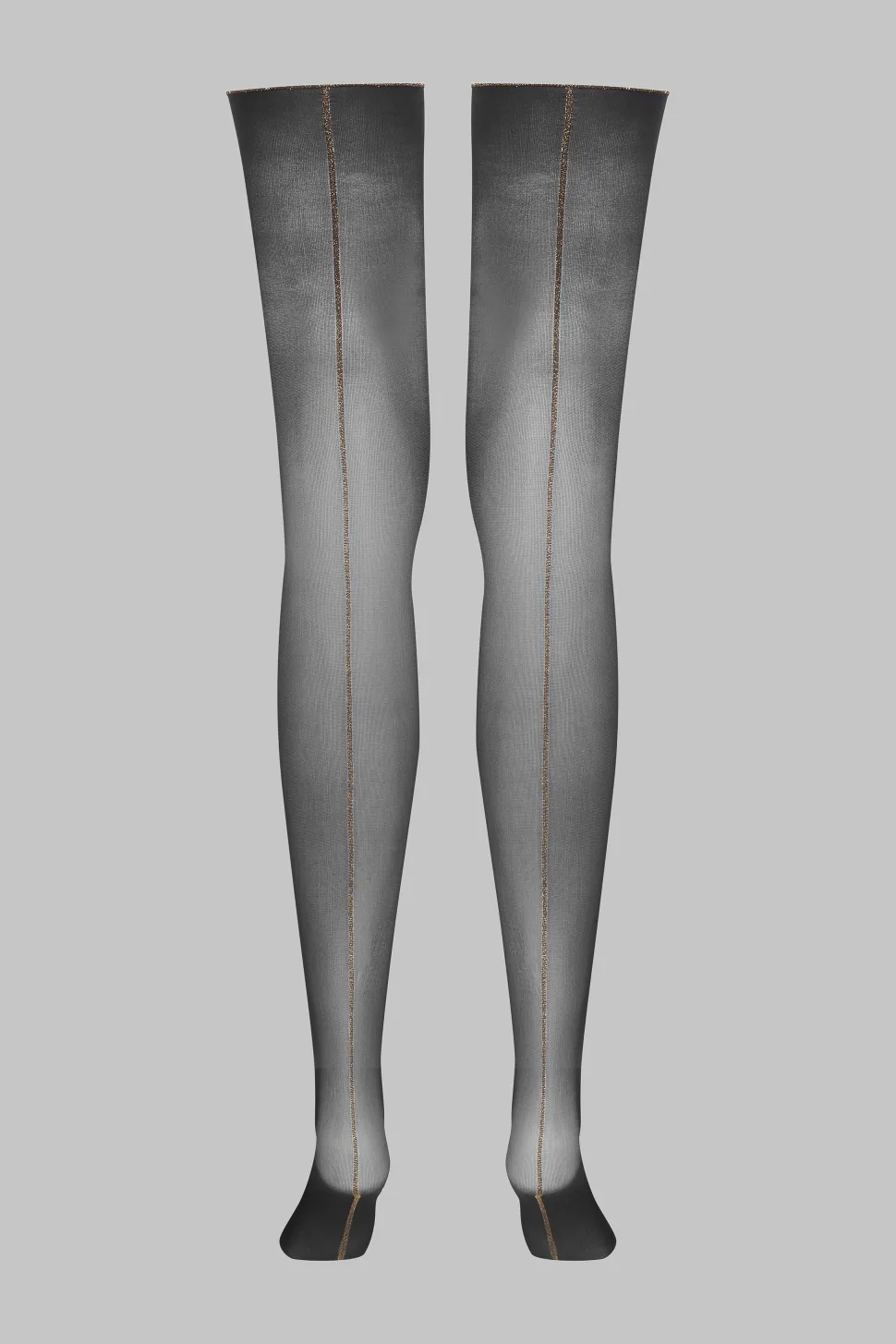 LegwearBas coupés roulés couture Lurex 20D - Noir/Or