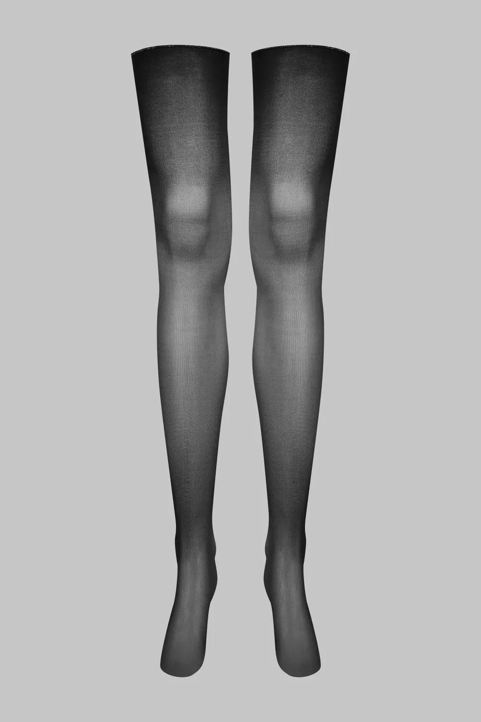 LegwearBas coupés roulés coutures Lurex 20D - Noir/Argent