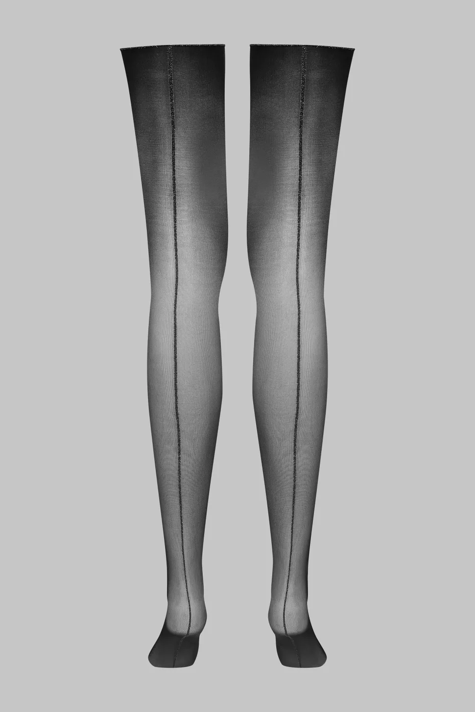 LegwearBas coupés roulés coutures Lurex 20D - Noir/Argent