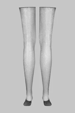 LegwearBas coupés roulés résille Lurex