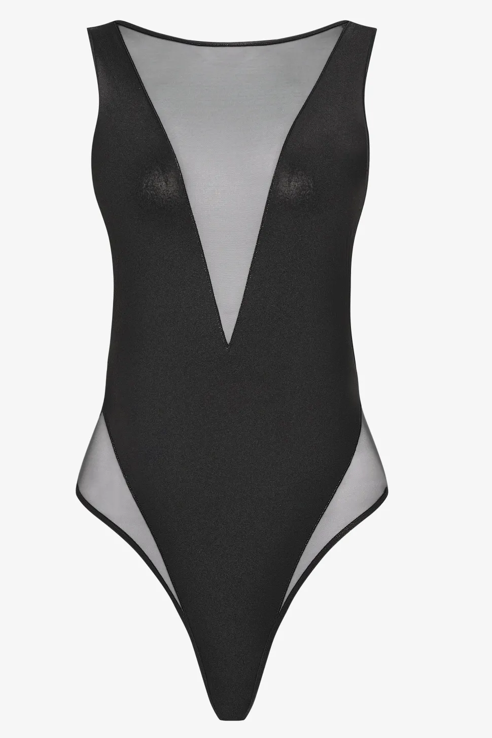 MinuitMaillot de bain une pièce col V transparent