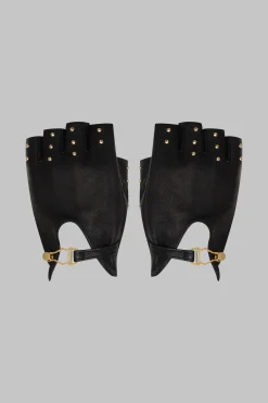 Mitaines cuir cloutées