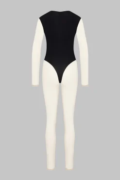 Pure TentationCatsuit col V manches longues